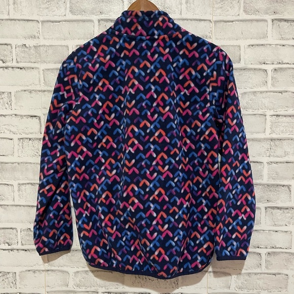 Girl’s Eddie Bauer multicolor fleece geometric print 1/4 Zip Pullover Lg 14/16 - Picture 2 of 5